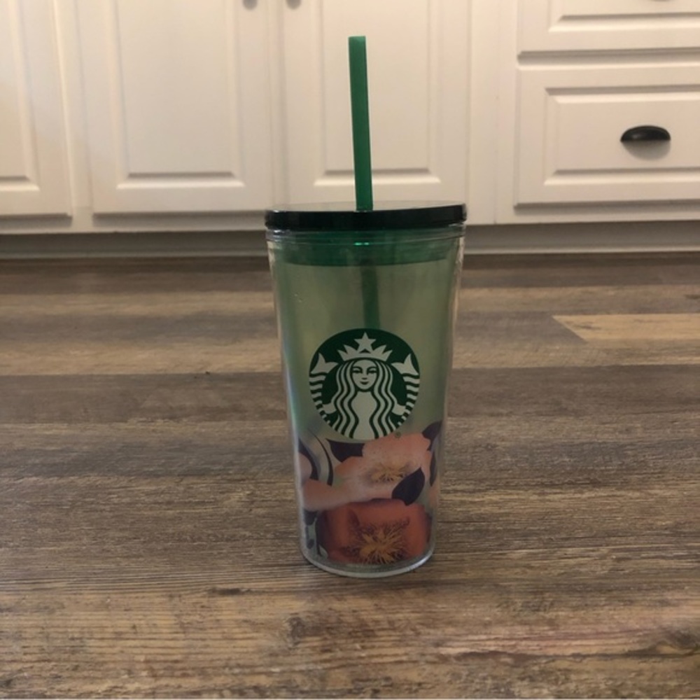 Starbucks 2021 Collection Cold Cup with Lid and Straw Hawaiian Flowers